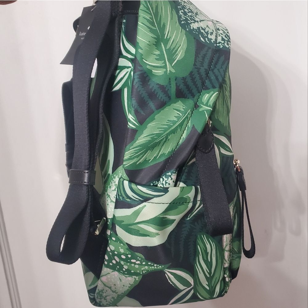 Kate Spade Tropical Palms and Monstera Leaves Nylon Backpack - Picture 8 of 13